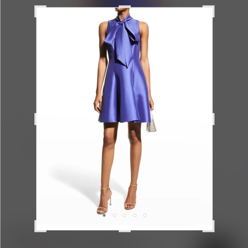 Badgley Mischka Dress Tie-Neck Mikado Swing Dress